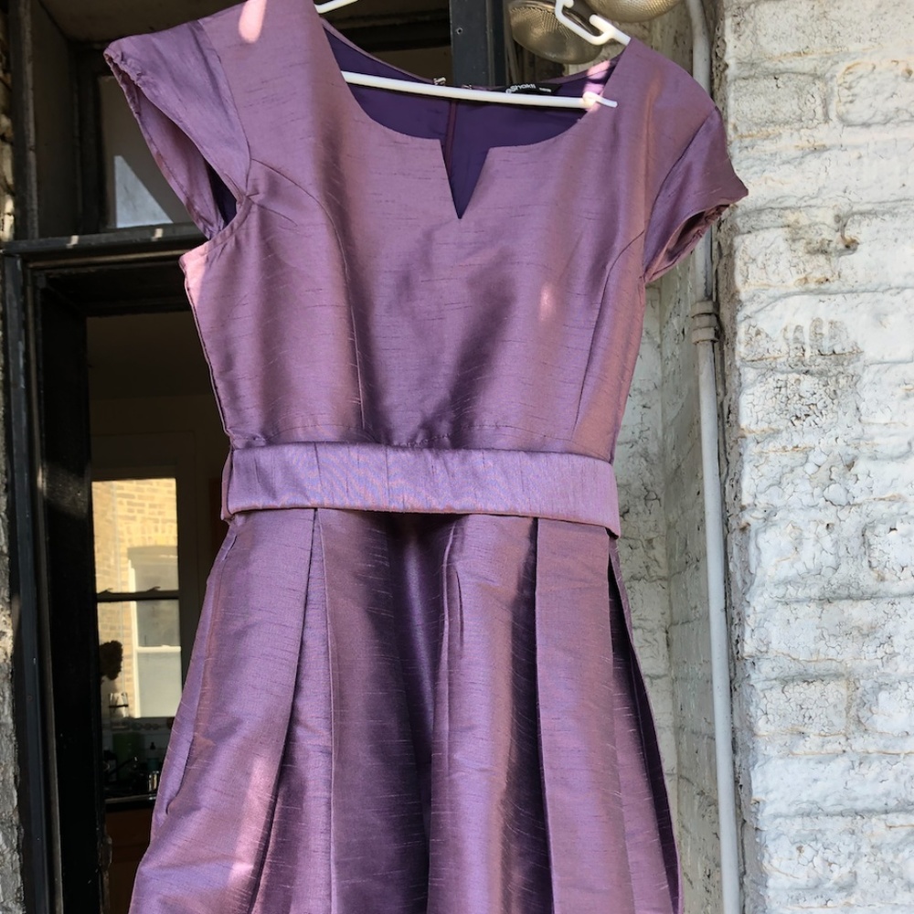 eshakti Quincy Dress; fit and flare, cap sleeves